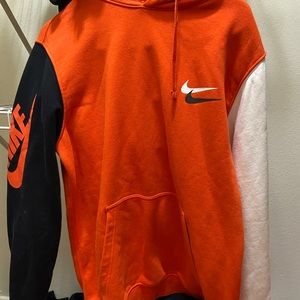 Nike Orange Black and White hoodie